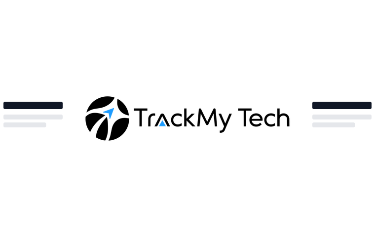 TrackMy Tech logo with content kept beyond the minimum clear space