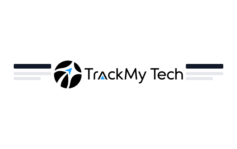 TrackMy Tech logo crowded by adjacent content
