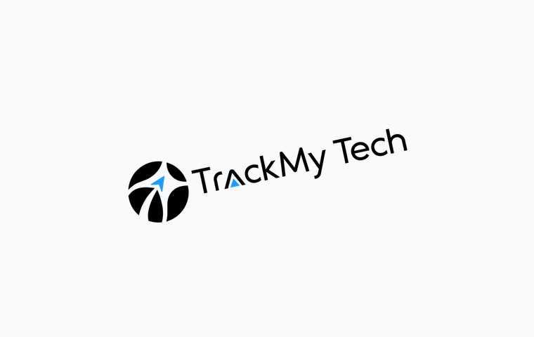TrackMy Tech logo rotated off axis